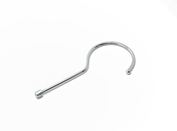 自作用　鉄製　ハンガーフック金具　Ｍ４袋ナット付　クローム（定価オープン）<br />入数１００個（バラ可）<br />
自分だけの手作りハンガーに！
